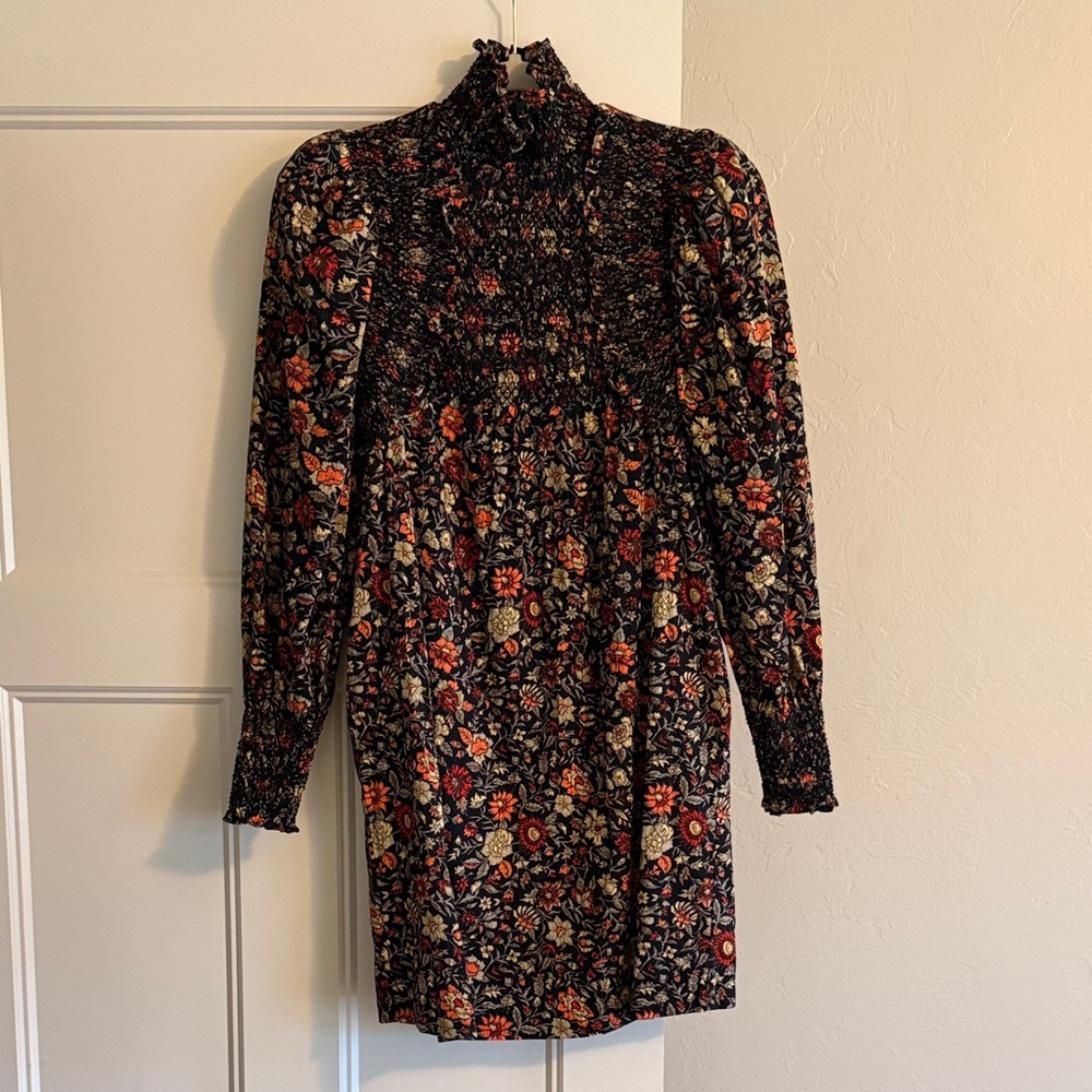 Anthropologie Floral Long Sleeve Dress